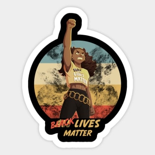 black lives matter demonstran girl Sticker